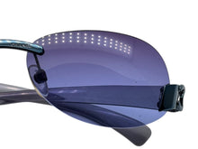 画像をギャラリービューアに読み込む, CHANEL シャネル サングラス サイドココマーク パープルレンズ イタリア製 4037 メタリックブルー金具 美品 中古 4b007574