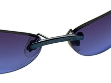 画像をギャラリービューアに読み込む, CHANEL シャネル サングラス サイドココマーク パープルレンズ イタリア製 4037 メタリックブルー金具 美品 中古 4b007574