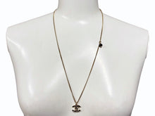 画像をギャラリービューアに読み込む, 極美品 CHANEL シャネル ラインストーン ココマーク ネックレス 16B刻印 重量8.0g メタル ブラック ゴールド金具 中古 4b007575