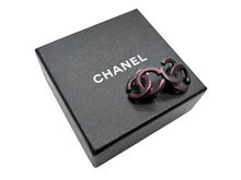 画像をギャラリービューアに読み込む, CHANEL シャネル ココマーク 両耳 イヤリング 04P刻印 5.0g クリア パープル メタル 美品 中古 4b007576