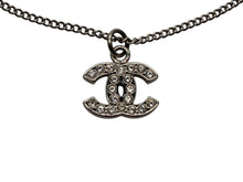 画像をギャラリービューアに読み込む, 極美品 CHANEL シャネル ラインストーン ココマーク ネックレス 09V刻印 重量5.0g シルバー金具 中古 4b007577