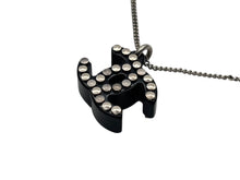画像をギャラリービューアに読み込む, CHANEL シャネル ココマーク ラインストーン ネックレス 05P刻印 重量6.0g ブラック シルバー金具 美品 中古 4b007578