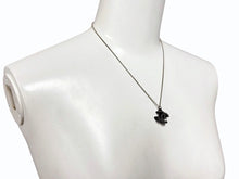 画像をギャラリービューアに読み込む, CHANEL シャネル ココマーク ラインストーン ネックレス 05P刻印 重量6.0g ブラック シルバー金具 美品 中古 4b007578