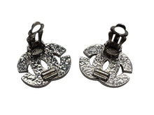 画像をギャラリービューアに読み込む, 極美品 CHANEL シャネル ココマーク ラインストーン シルバー 両耳 イヤリング 01P刻印 重量7.0g シルバー金具 中古 4b007584