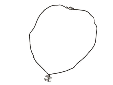 CHANEL シャネル ココマーク ラインストーン ネックレス 重量4.9g F14V刻印 メタル シルバー 美品 中古 4b007585