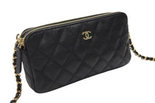 画像をギャラリービューアに読み込む, 新品未使用 CHANEL シャネル チェーンショルダーウォレット A82527 28番台 キャビアスキン ココマーク ブラック ゴールド金具 中古 4b007594