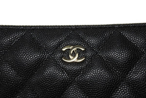 新品未使用 CHANEL シャネル チェーンショルダーウォレット A82527 28番台 キャビアスキン ココマーク ブラック ゴールド金具 中古 4b007594