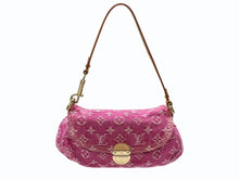 Load image into Gallery viewer, 極美品 LOUIS VUITTON ルイヴィトン ミニプリーティ ワンショルダーバッグ M95216 モノグラム デニム ピンク 中古 4b007597
