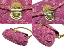 Load image into Gallery viewer, 極美品 LOUIS VUITTON ルイヴィトン ミニプリーティ ワンショルダーバッグ M95216 モノグラム デニム ピンク 中古 4b007597