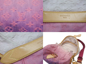 極美品 LOUIS VUITTON ルイヴィトン ショルダーバッグ モノグラムデニムサンシャイン M93183 ピンク ホワイト ゴールド金具 中古 4b007598