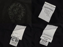 Load image into Gallery viewer, 極美品 CHROME HEARTS クロムハーツ V字ネック 半袖Ｔシャツ ホースシュー U.S.A製 コットン ブラック ホワイト サイズS 中古 4b007600