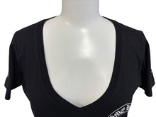 Load image into Gallery viewer, 極美品 CHROME HEARTS クロムハーツ V字ネック 半袖Ｔシャツ ホースシュー U.S.A製 コットン ブラック ホワイト サイズS 中古 4b007600