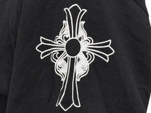 Load image into Gallery viewer, 極美品 CHROME HEARTS クロムハーツ V字ネック 半袖Ｔシャツ ホースシュー U.S.A製 コットン ブラック ホワイト サイズS 中古 4b007600