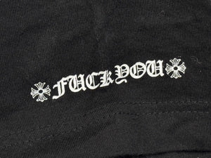 極美品 CHROME HEARTS クロムハーツ V字ネック 半袖Ｔシャツ ホースシュー U.S.A製 コットン ブラック ホワイト サイズS 中古 4b007600