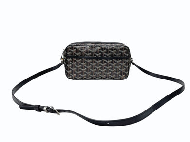 極美品 GOYARD ゴヤール カップヴェールPMバッグ ショルダーバッグ CAPVE2PMLTY01CL01P ブラック PVC レザー シルバー金具 中古 4c076223