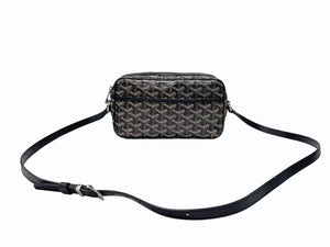 極美品 GOYARD ゴヤール カップヴェールPMバッグ ショルダーバッグ CAPVE2PMLTY01CL01P ブラック PVC レザー シルバー金具 中古 4c076223