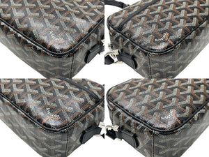 極美品 GOYARD ゴヤール カップヴェールPMバッグ ショルダーバッグ CAPVE2PMLTY01CL01P ブラック PVC レザー シルバー金具 中古 4c076223