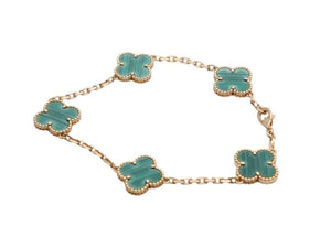 Van Cleef & Arpels ヴァンクリーフ＆アーペル ヴィンテージ アルハンブラ ブレスレット 5モチーフ VCARL80900 重量約12.6g 美品 中古 4b007602