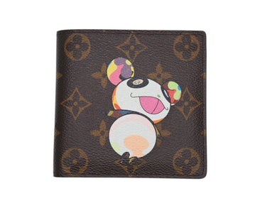 極美品 LOUIS VUITTON ルイヴィトン ポルトフォイユマルコ M61666 二つ折り財布 村上隆 モノグラムパンダ 中古 4b007603