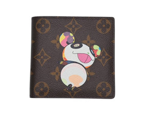 極美品 LOUIS VUITTON ルイヴィトン ポルトフォイユマルコ M61666 二つ折り財布 村上隆 モノグラムパンダ 中古 4b007603