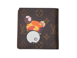 極美品 LOUIS VUITTON ルイヴィトン ポルトフォイユマルコ M61666 二つ折り財布 村上隆 モノグラムパンダ 中古 4b007603