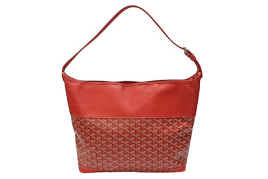 極美品 GOYARD ゴヤール グレナディン ワンショルダーバッグ LUY020131 レザー PVC レッド シルバー金具 中古 4b007607