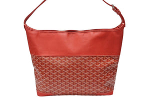 極美品 GOYARD ゴヤール グレナディン ワンショルダーバッグ LUY020131 レザー PVC レッド シルバー金具 中古 4b007607
