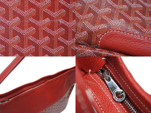 極美品 GOYARD ゴヤール グレナディン ワンショルダーバッグ LUY020131 レザー PVC レッド シルバー金具 中古 4b007607