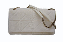 Load image into Gallery viewer, 極美品 YVES SAINT LAURENT イヴサンローラン テリーパッチワーク モノグラム ジェイミー ショルダーバッグ ホワイト ゴールド金具 中古 4b007611