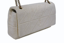 Load image into Gallery viewer, 極美品 YVES SAINT LAURENT イヴサンローラン テリーパッチワーク モノグラム ジェイミー ショルダーバッグ ホワイト ゴールド金具 中古 4b007611