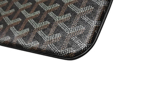 極美品 GOYARD ゴヤール セナMM クラッチバッグ SENAT2MMLTY01CL03P ブラック ブラウン PVC レザー 中古 4b007612