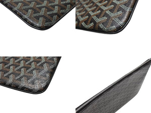 極美品 GOYARD ゴヤール セナMM クラッチバッグ SENAT2MMLTY01CL03P ブラック ブラウン PVC レザー 中古 4b007612
