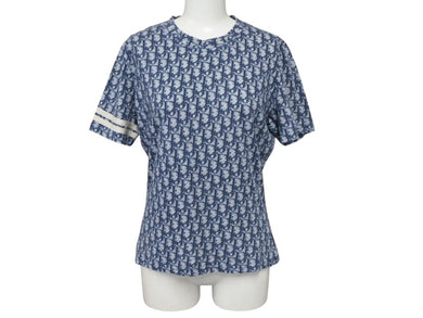 極美品 Christian Dior クリスチャンディオール 半袖Tシャツ 2P12155050 サイズ42 トロッター柄 ネイビー ガリアーノ期中古 4b007613 