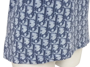 極美品 Christian Dior クリスチャンディオール 半袖Tシャツ 2P12155050 サイズ42 トロッター柄 ネイビー ガリアーノ期中古 4b007613 