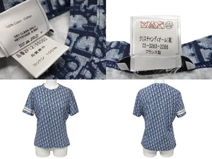 CHRISTIAN DIOR クリスチャンディオール 半袖Tシャツ 2P12155050 サイズ36 トロッター柄 ネイビー ガリアーノ期 美品 中古 4b007615
