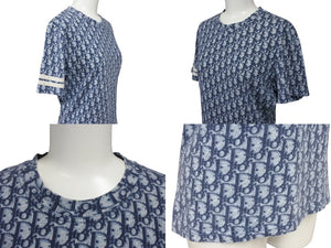 CHRISTIAN DIOR クリスチャンディオール 半袖Tシャツ 2P12155050 サイズ36 トロッター柄 ネイビー ガリアーノ期 美品 中古 4b007615