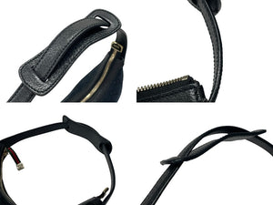 GUCCI グッチ ワンショルダーバッグ ハンドバッグ ホーボー ブラック シルバー金具 GGキャンバス レザー レディース 美品 中古 4b007617