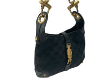 Load image into Gallery viewer, 極美品 GUCCI グッチ ニュージャッキー ワンショルダーバッグ 120885 214397 GGキャンバス レザー ブラック ゴールド金具 中古 4b007618