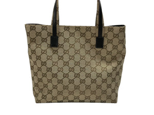 GUCCI グッチ ハンドバッグ GGキャンバス 002058 ベージュ ブラック金具 ロゴ 美品 中古 4b007620