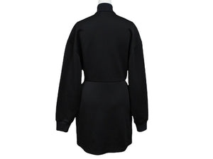 極美品 PRADA プラダ スウェット ワンピース ドレス 2023 WS15420 トライアングルロゴ ブラック シルバー金具 中古 4b007621