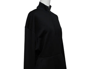 極美品 PRADA プラダ スウェット ワンピース ドレス 2023 WS15420 トライアングルロゴ ブラック シルバー金具 中古 4b007621