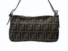 Load image into Gallery viewer, FENDI フェンディ マンマバケット ワンショルダーバッグ ズッカ柄 キャンバス レザー ブラウン シルバー金具 美品 中古 4b007622