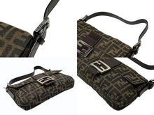 Load image into Gallery viewer, FENDI フェンディ マンマバケット ワンショルダーバッグ ズッカ柄 キャンバス レザー ブラウン シルバー金具 美品 中古 4b007622