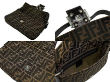 Load image into Gallery viewer, FENDI フェンディ マンマバケット ワンショルダーバッグ ズッカ柄 キャンバス レザー ブラウン シルバー金具 美品 中古 4b007622