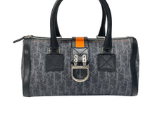Load image into Gallery viewer, 極美品 CHRISTIAN DIOR クリスチャンディオール トロッターライン ハンドバッグ 02-B0-1015 ネイビー オレンジ シルバー金具 中古 4b007623
