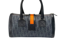 Load image into Gallery viewer, 極美品 CHRISTIAN DIOR クリスチャンディオール トロッターライン ハンドバッグ 02-B0-1015 ネイビー オレンジ シルバー金具 中古 4b007623