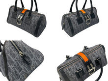 Load image into Gallery viewer, 極美品 CHRISTIAN DIOR クリスチャンディオール トロッターライン ハンドバッグ 02-B0-1015 ネイビー オレンジ シルバー金具 中古 4b007623