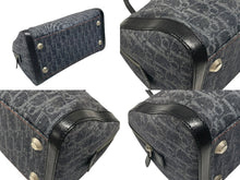 Load image into Gallery viewer, 極美品 CHRISTIAN DIOR クリスチャンディオール トロッターライン ハンドバッグ 02-B0-1015 ネイビー オレンジ シルバー金具 中古 4b007623