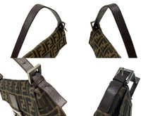Load image into Gallery viewer, FENDI フェンディ マンマバケット ワンショルダーバッグ 26424 ズッカ柄 キャンバス レザー ブラウン シルバー金具 美品 中古 4b007626
