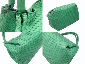 BOTTEGA VENETA ボッテガヴェネタ イントレチャート ショルダーバッグ WS14311 グリーン レザー スウェード 美品 中古 4b007628